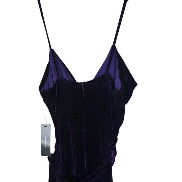 NWT Lulus Kylinna Velvet Sleeveless Wide-Leg Jumpsuit M Purple Wide Leg Holiday - Picture 9 of 16